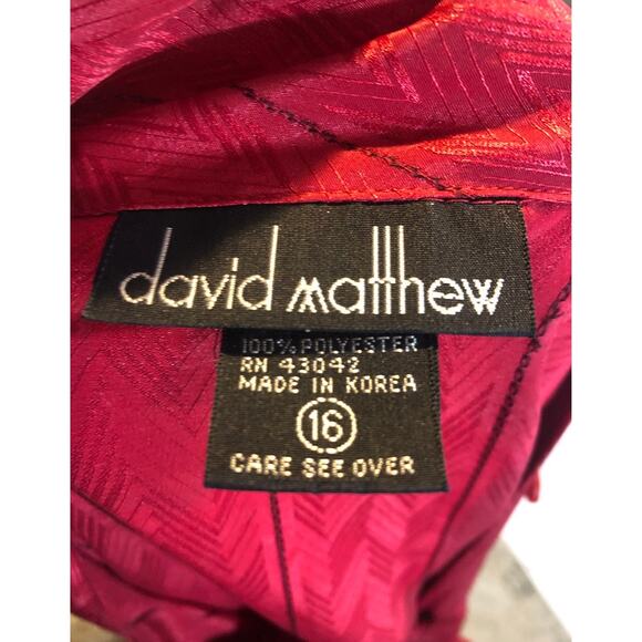 NWT Vintage David Matthew Red blouse with side necktie size 16 - Picture 12 of 12